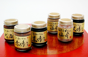 塩辛・生造り(沖漬)・赤作り・黒作り
